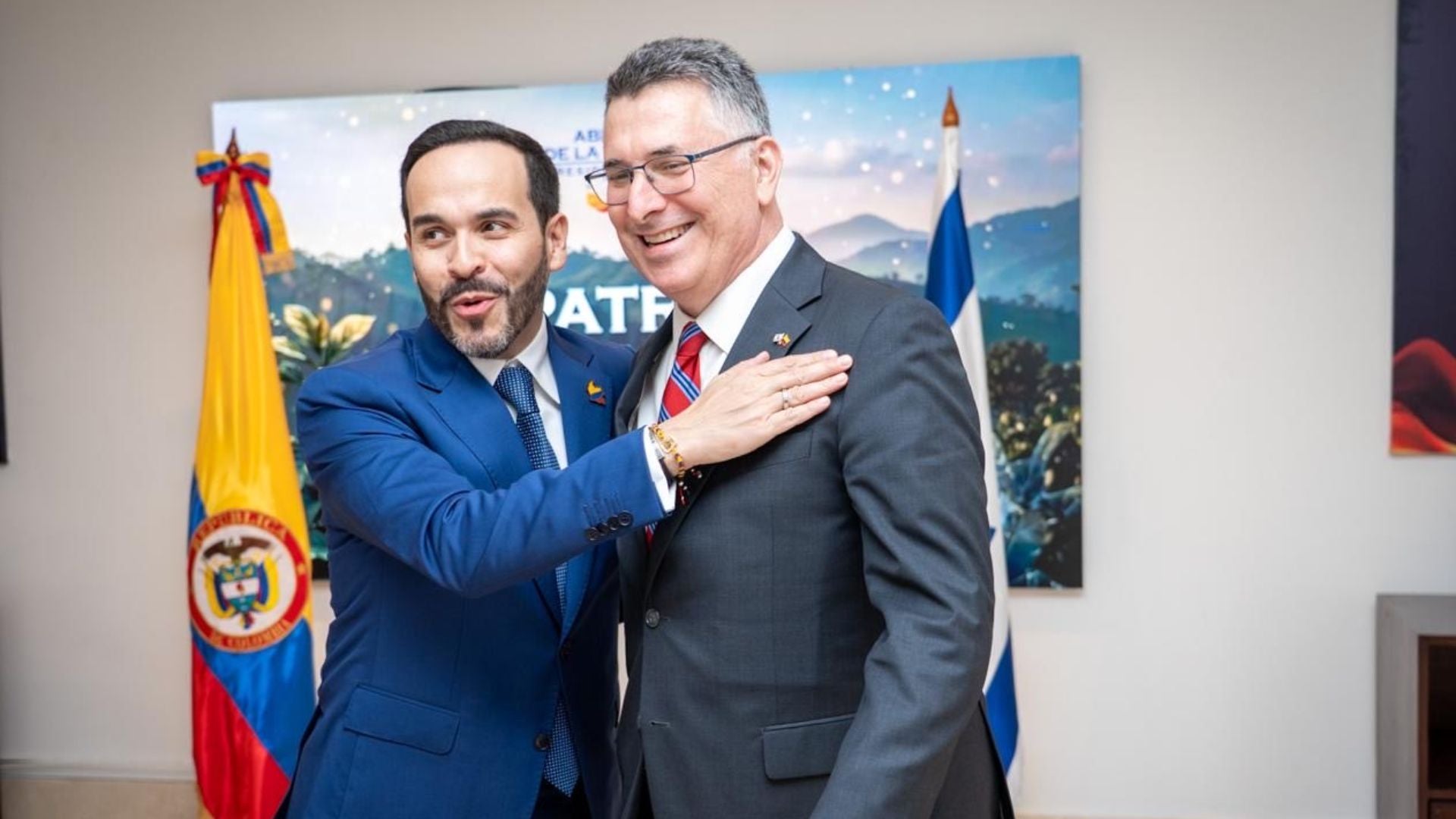 Presidente Abelardo de la Espriella y Gideon Sa'ar, ministro de Asuntos Exteriores del Estado de Israel.
