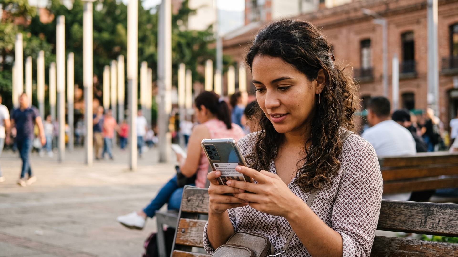 Persona mirando el teléfono - IA