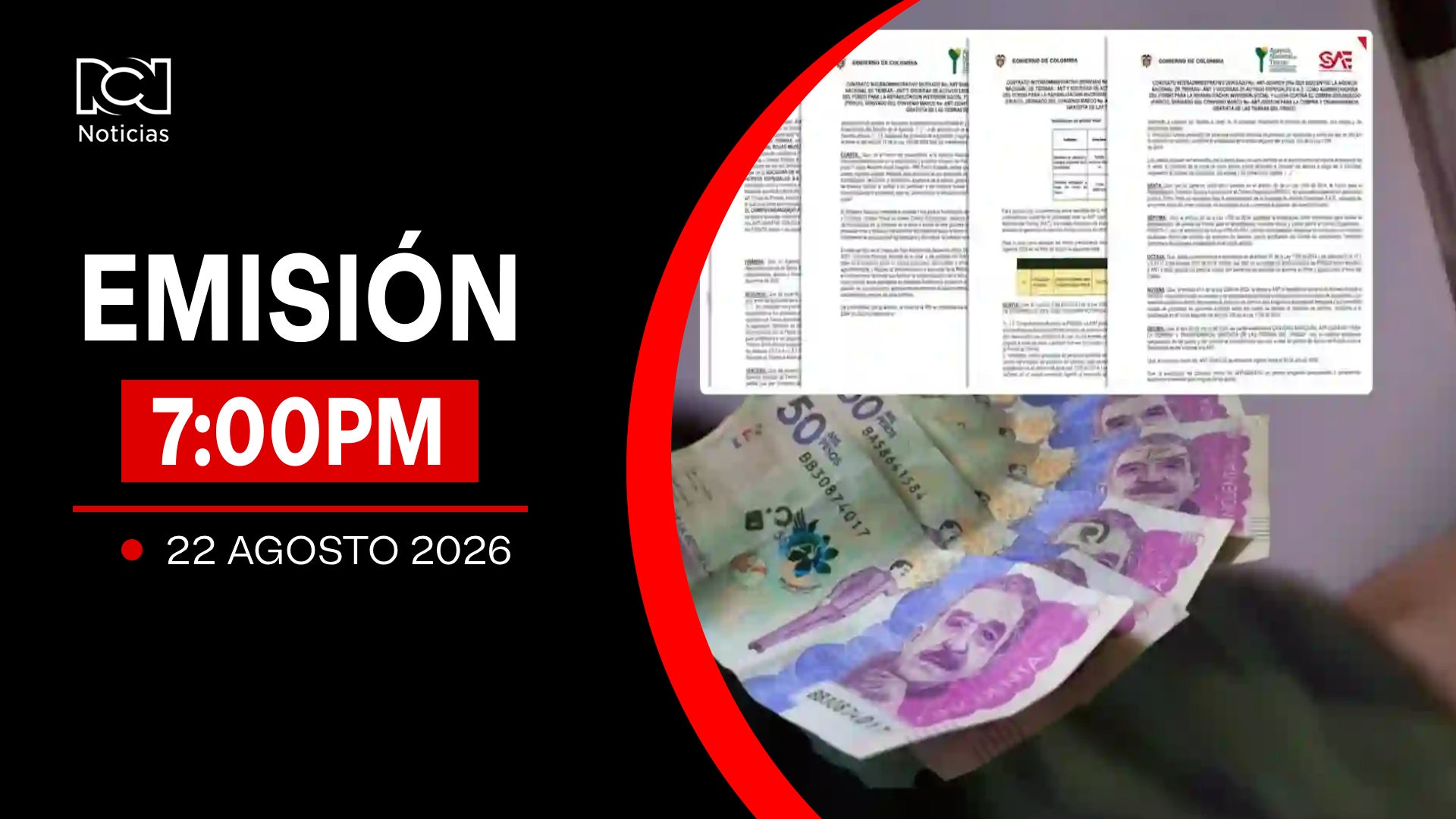 Emisión Noticias RCN 7:00 p.m. / sábado 22 de agosto de 2026