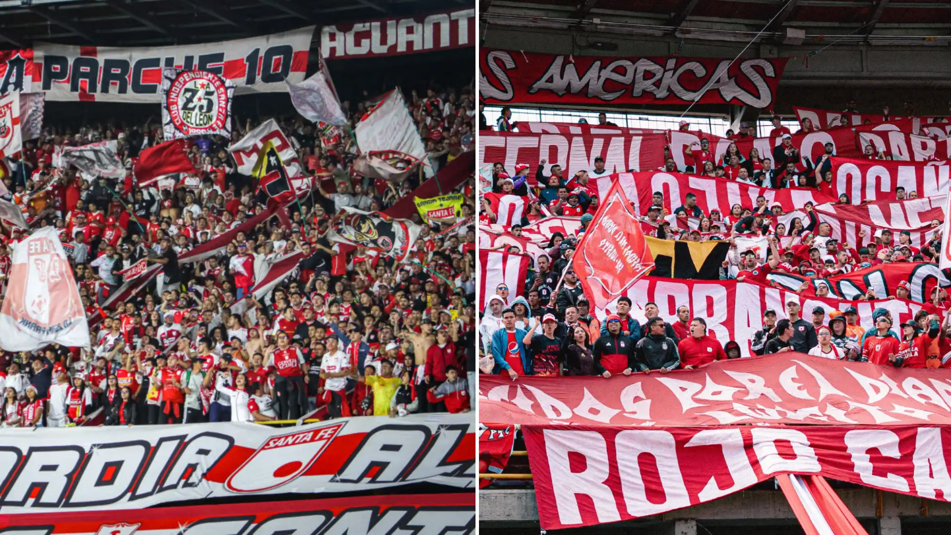 Hinchadas de Santa Fe y América de Cali