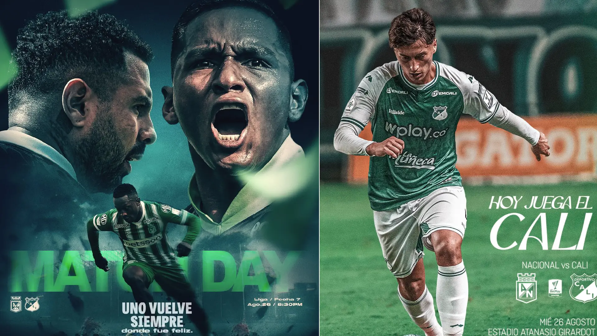 Nominas titulares Nacional vs Cali