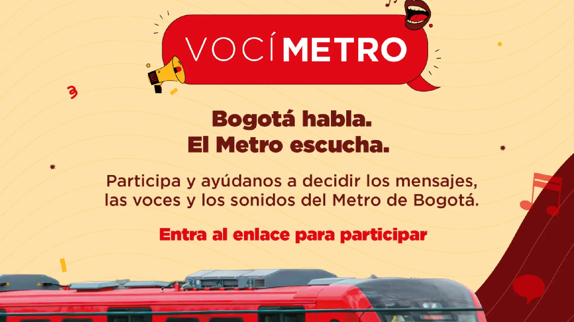 Iniciativa para elegir voz del Metro.