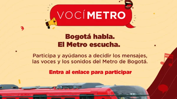 Así puede elegir la voz que tendrá el Metro de Bogotá