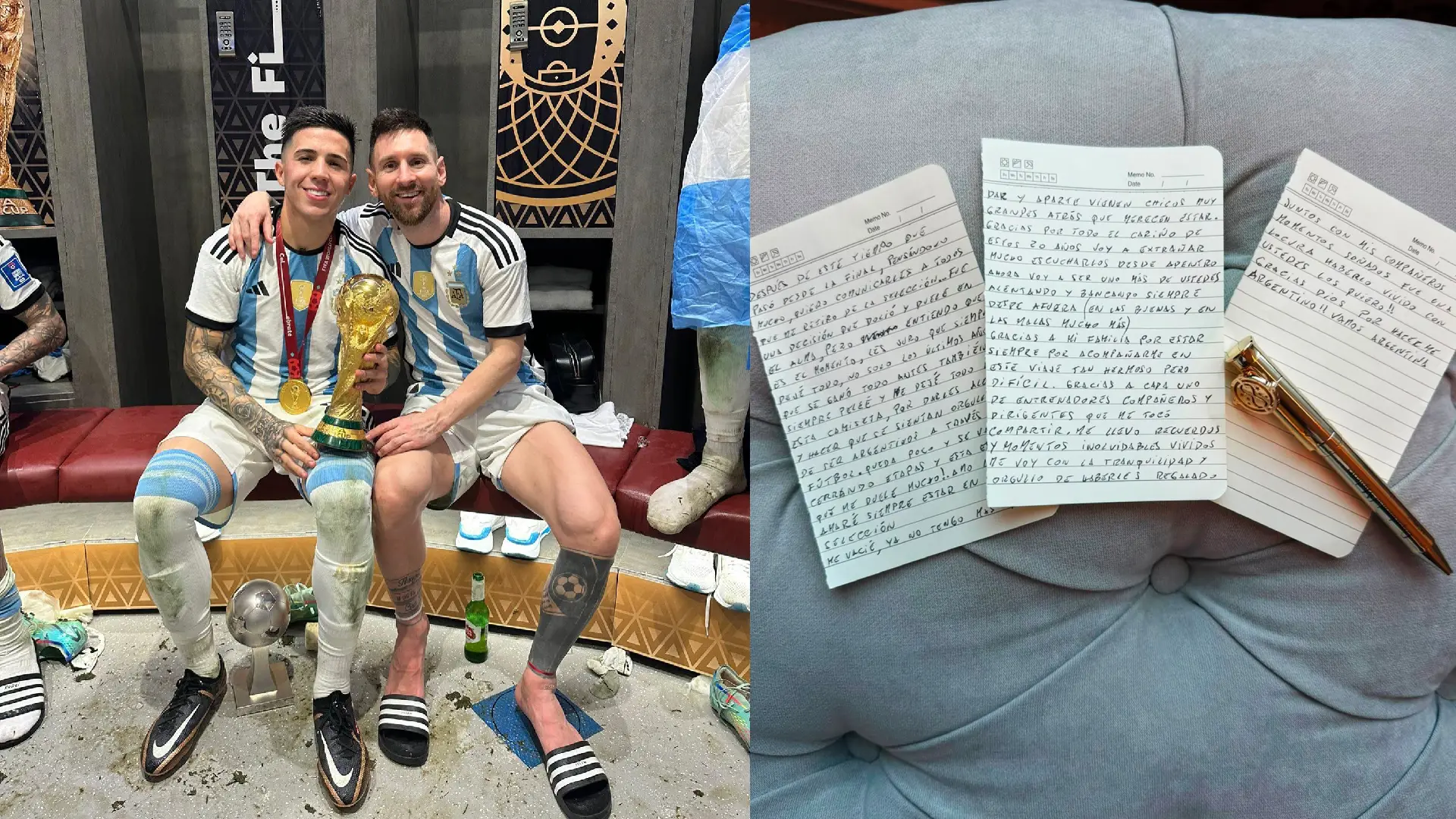Carta de Enzo Fernandez a Messi.