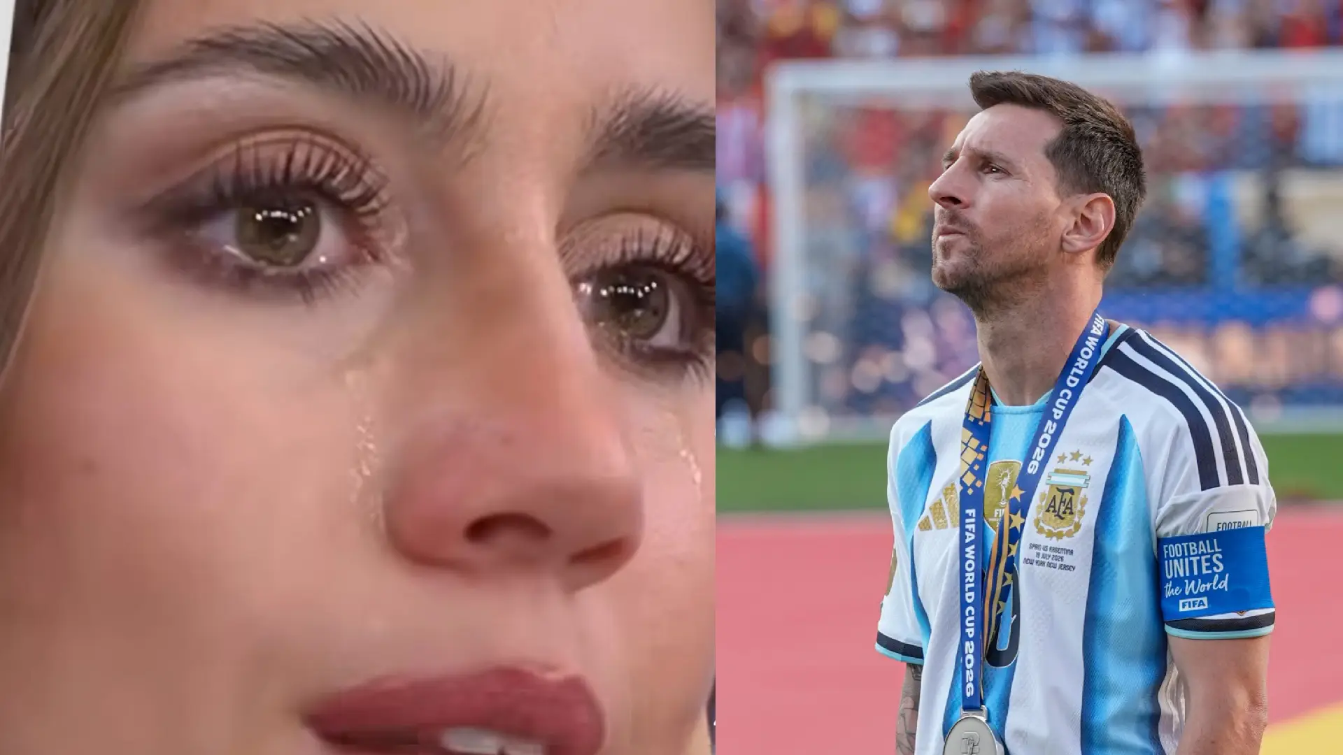 Periodista llorando en vivo por renuncia de Messi.