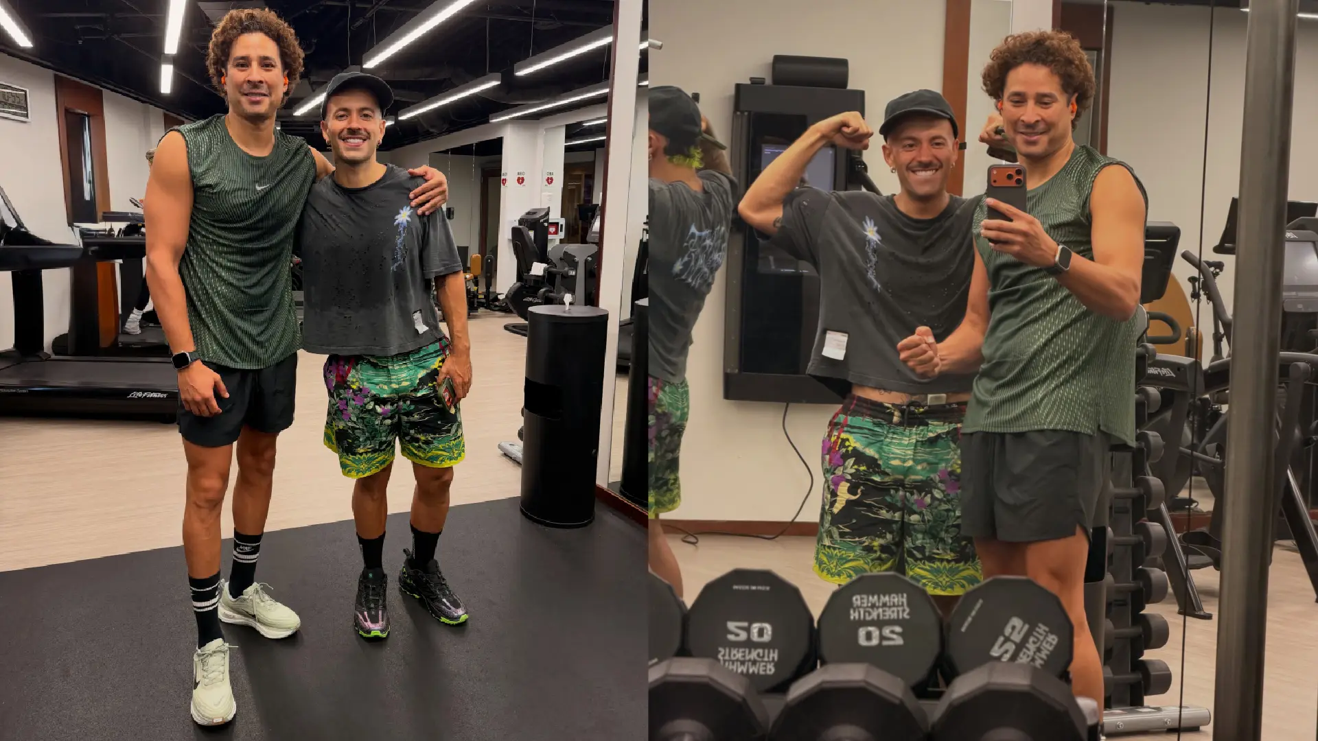 Feid y Memo Ochoa comparten entrenamiento en USA.