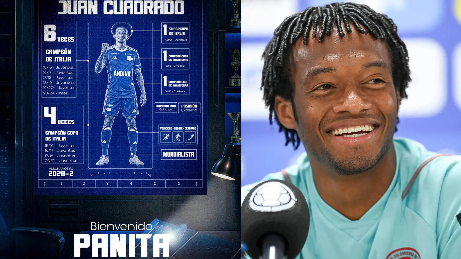 Cuadrado nuevo jugador de Millonarios.
