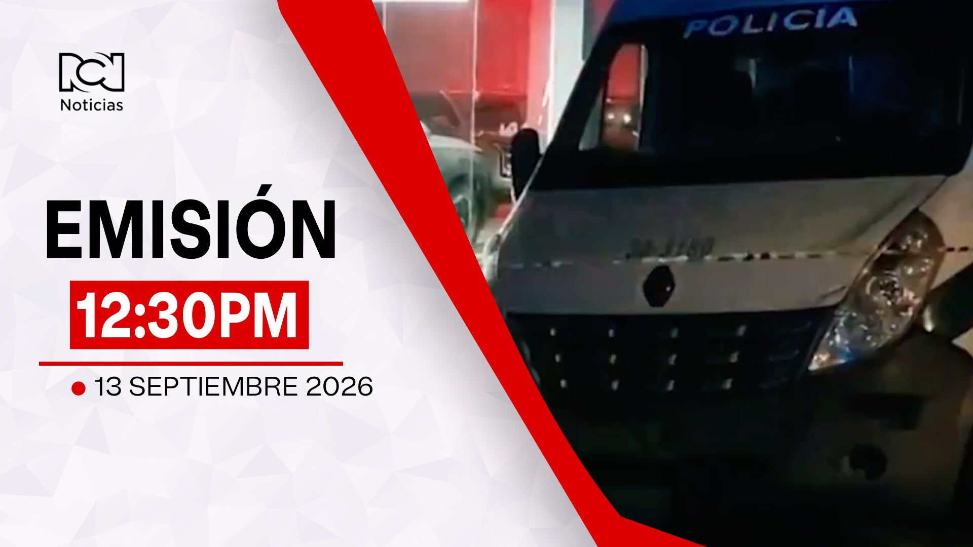 Emisión Noticias RCN 12:30 p.m. / domingo 13 de septiembre de 2026