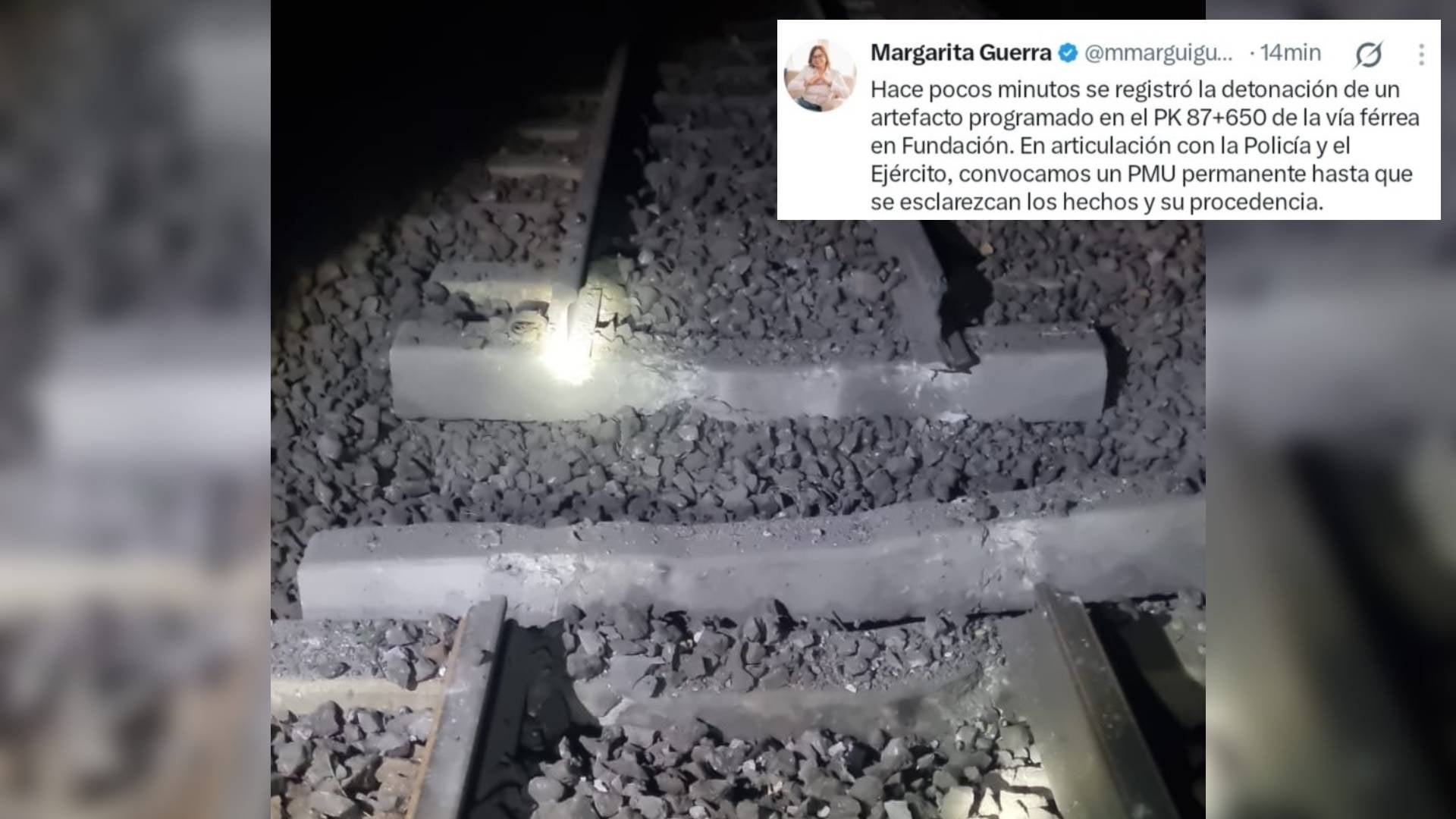 Explosivo en vía férrea