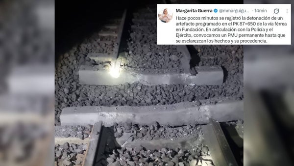 Reportan detonación de un explosivo en vía férrea de Fundación, Magdalena: esto se sabe Reportan detonación de un explosivo en vía férrea de Fundación, Magdalena: esto se sabe