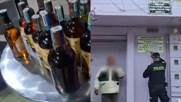 Sellan sindicato en Tunjuelito: hallan 29 botellas de licor adulterado y una pistola traumática Sellan sindicato en Tunjuelito: hallan 29 botellas de licor adulterado y una pistola traumática