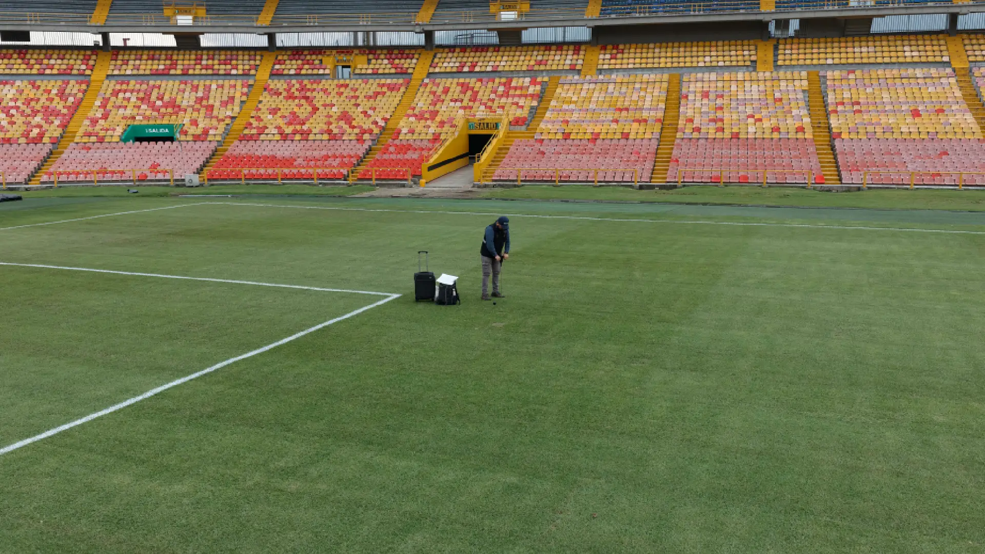 Así se ve la grama de El Campín horas antes del partido de Millonarios