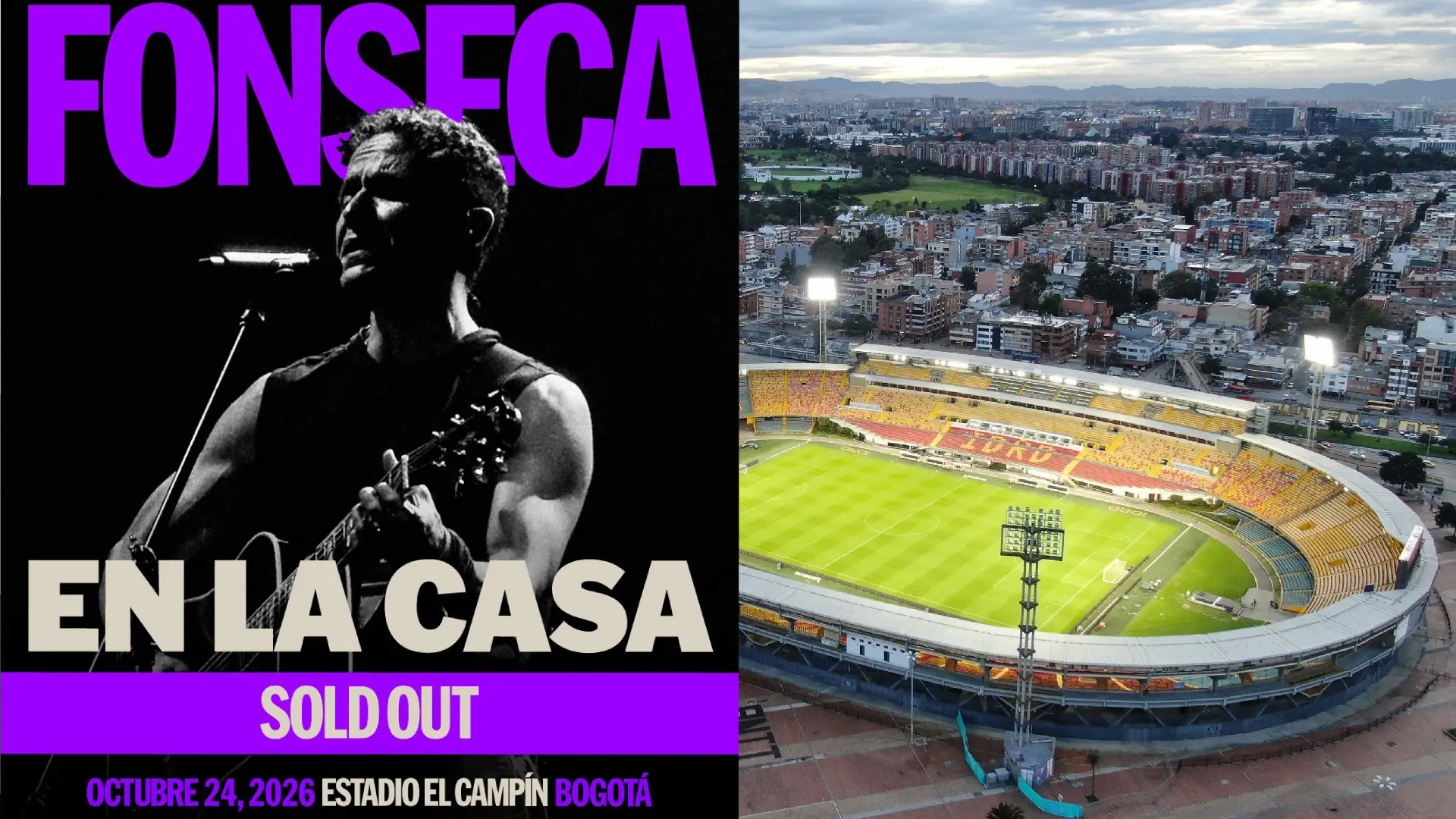 ¡Sold Out! Fonseca confirma su concierto del 24 de octubre en El Campín