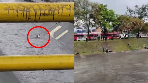 Video | Dos presuntos habitantes de calle fueron arrastrados por una fuerte corriente de un canal en Bogotá Video | Dos presuntos habitantes de calle fueron arrastrados por una fuerte corriente de un canal en Bogotá