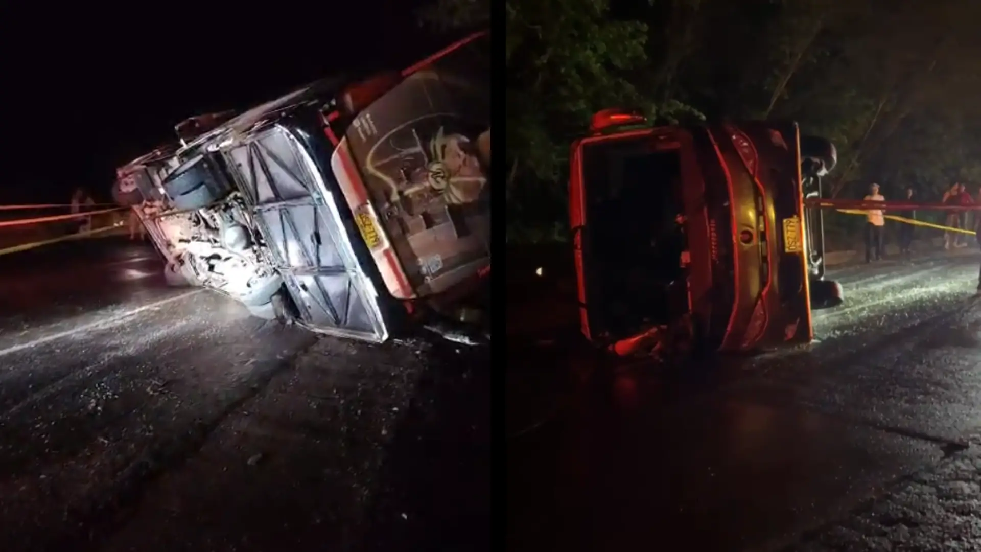 Bus de Alexis Escobar grave accidente de tránsito