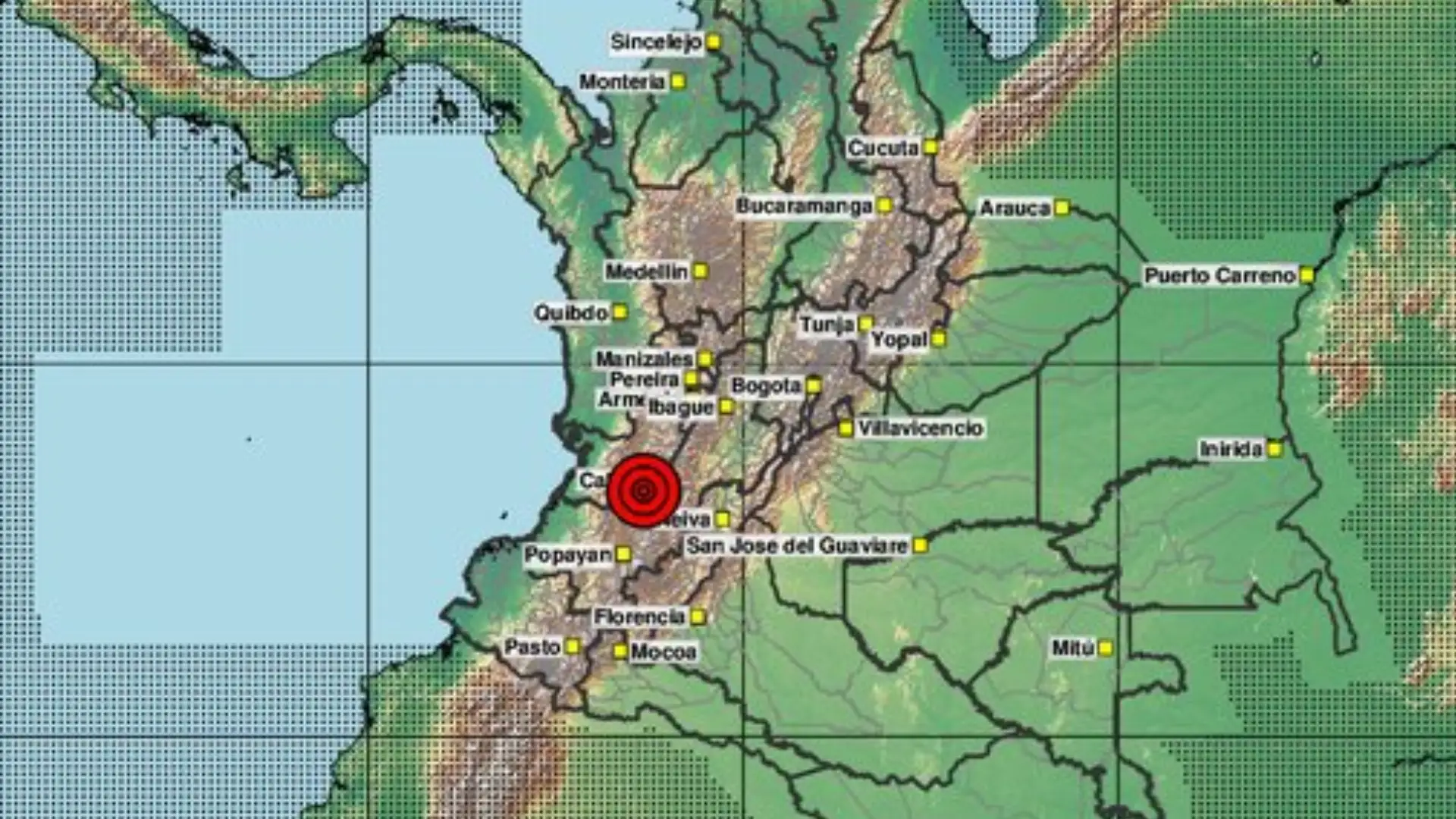 Temblor en Colombia Valle del Cauca