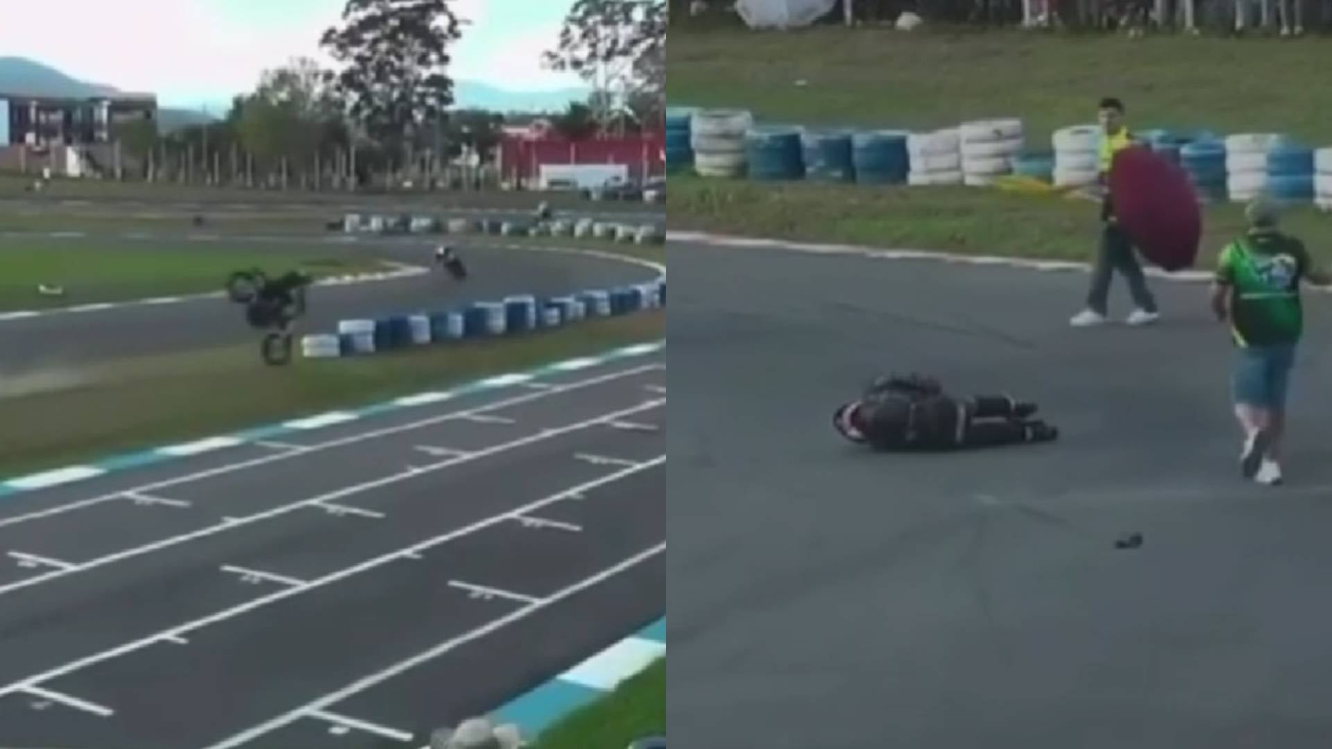 Fuerte accidente en evento de moto GP