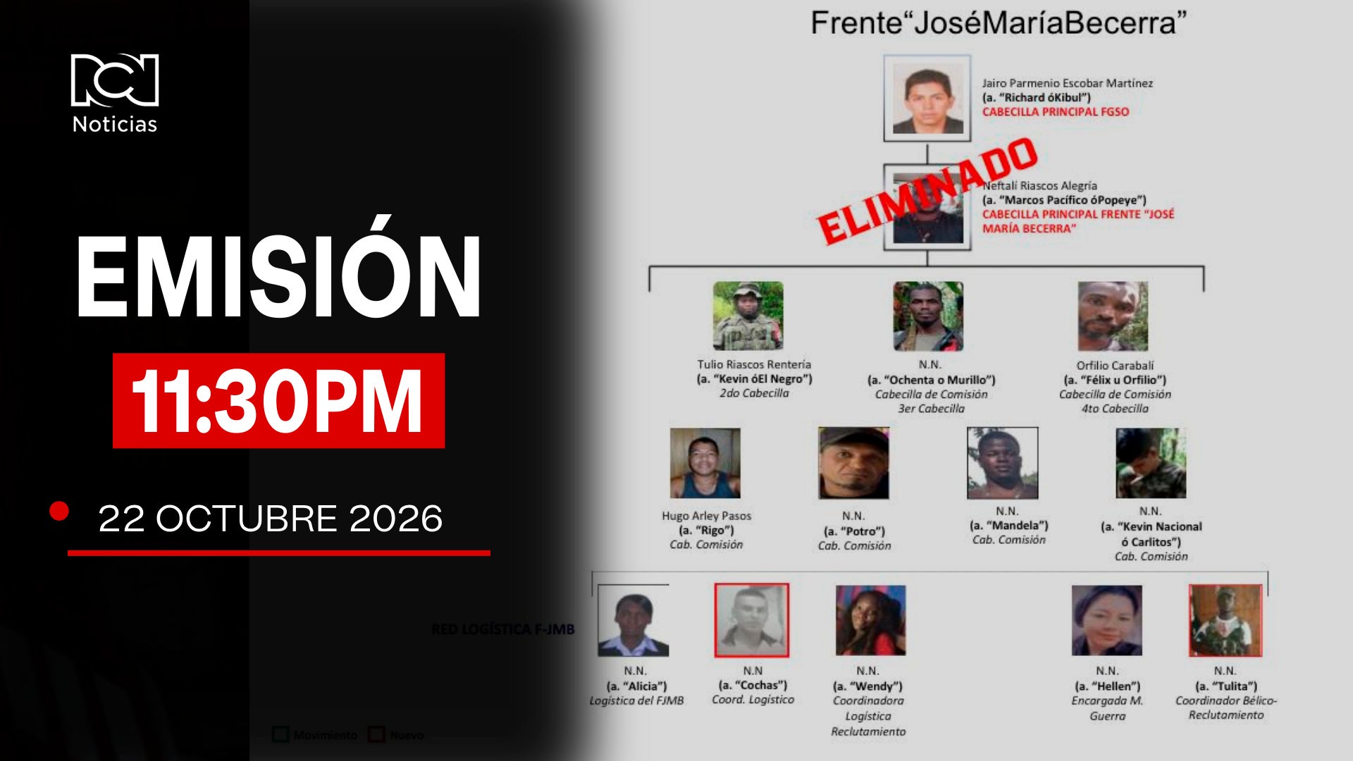 Emisión Noticias RCN 11:30 p.m. / jueves 23 de octubre de 2026