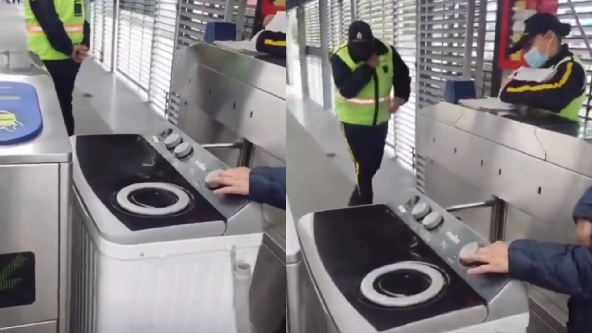 Video | Le prohibieron entrar una lavadora a TransMilenio y se puso brava