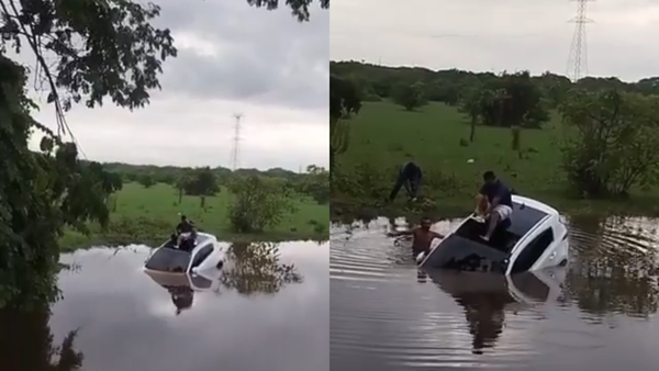 Video | Terminó con su vehículo en medio de un arroyo en Cartagena por cuenta de las fuertes lluvias Video | Terminó con su vehículo en medio de un arroyo en Cartagena por cuenta de las fuertes lluvias