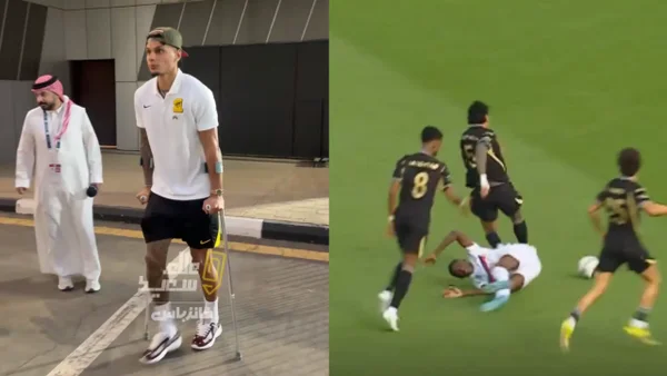 En muletas: así salió Richard Ríos de su úlitmo partido en Arabia Saudita tras insólita lesión